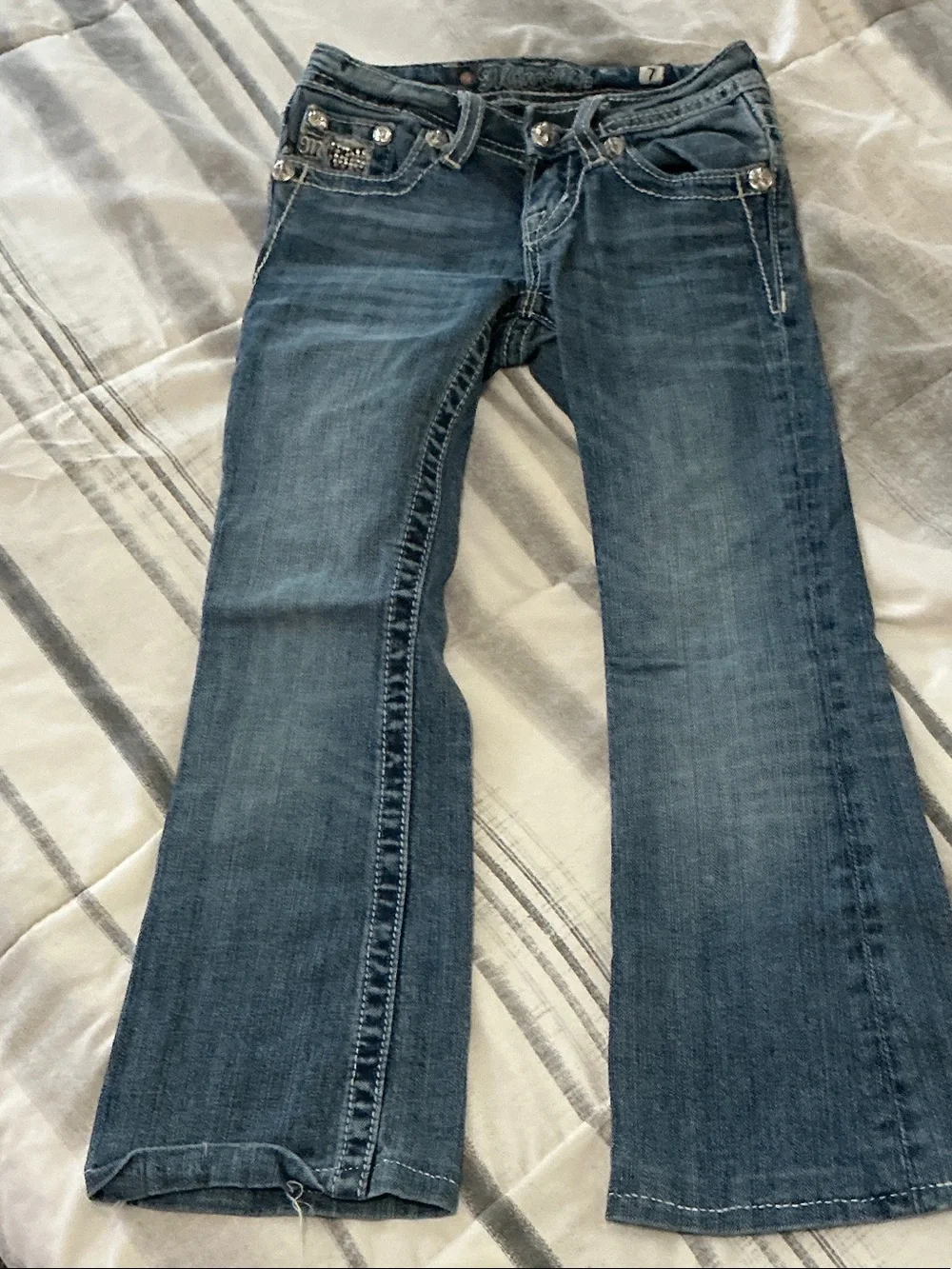 Girls Miss Me Blue Bootcut Jeans - Casual Everyday Style